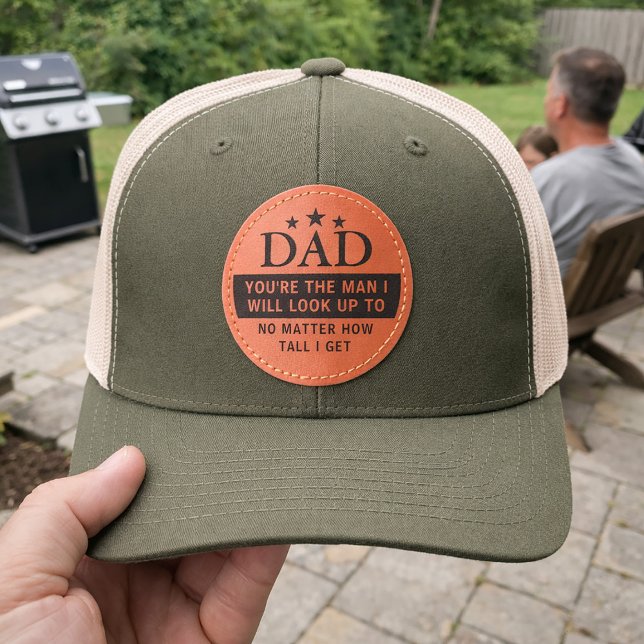 Father's Day Sentimental Saying  Dad  Leather Patch Hat (Father's Day Sentimental Saying Dad Leather Patch Hat)