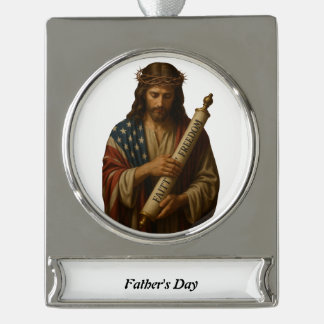 Father's Day Silver Plated Banner Ornament