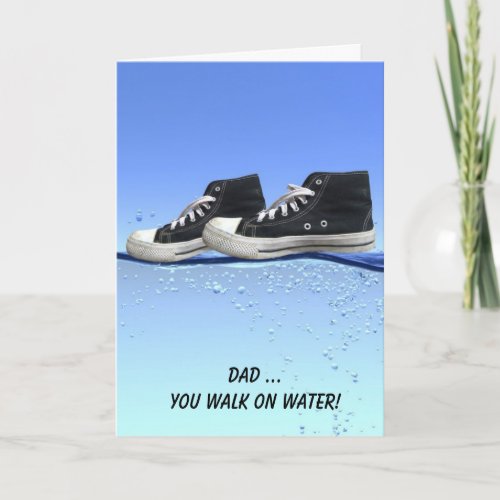 Father's Day Sneakers Walking on Water Card
