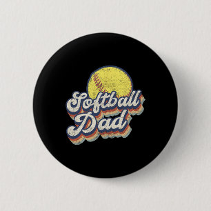 Fathers Day Softball Dad Gift From Daughter Son Wi Button