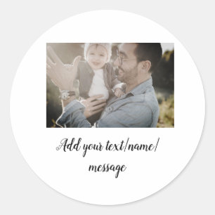 father's day son father dad add photo text dad gif classic round sticker
