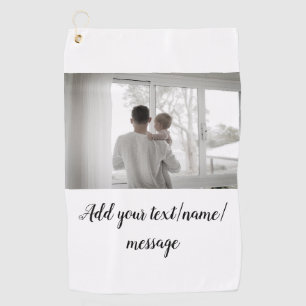father's day son father dad add photo text dad gif golf towel