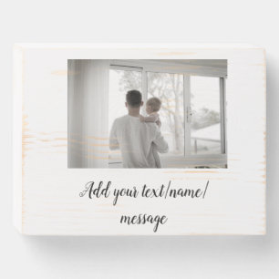 father's day son father dad add photo text dad gif wooden box sign