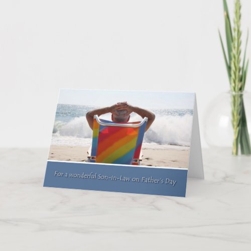 Fathers Day Son in Law Ocean Beach Waves Card