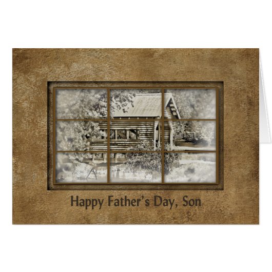 Father's Day- Son - Window View -Covered Bridge Cards (Front Horizontal)