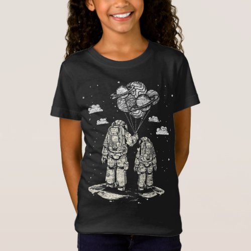 Fathers Day Space Science Astronomy Lover Dad Son  T_Shirt