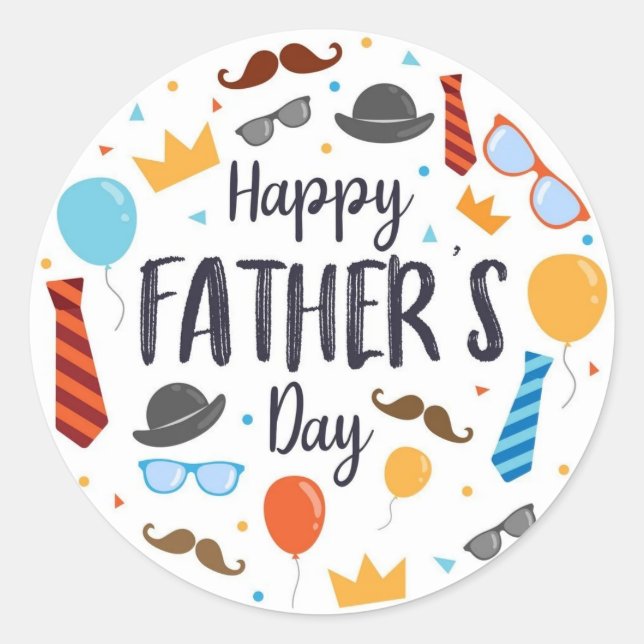 Father's Day Special Classic Round Sticker (Front)
