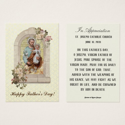 Fathers Day St Joseph Remembrance Holy Cards
