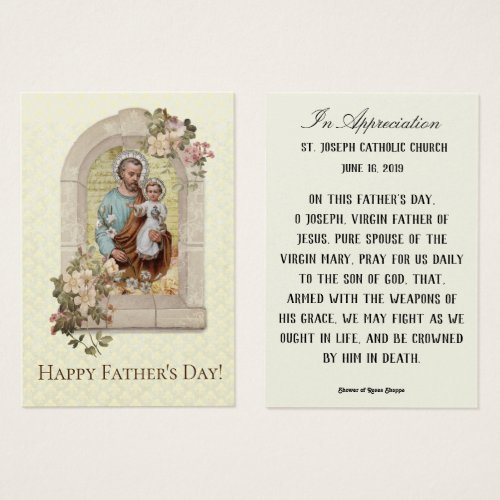 Fathers Day St Joseph Remembrance Holy Cards