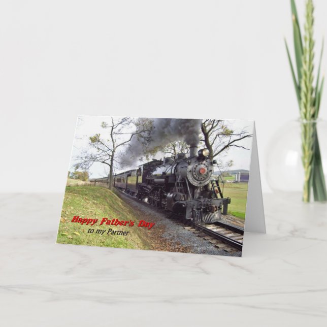 Father's Day Steam Train for Partner Card (Front)