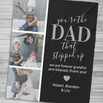 Father's Day Step Dad Photo Fleece Blanket by special_stationery at Zazzle