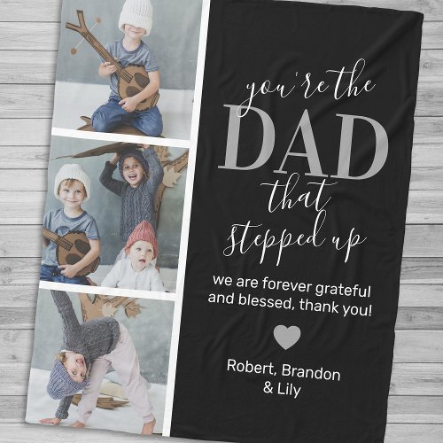 Fathers Day Step dad Photo Fleece Blanket