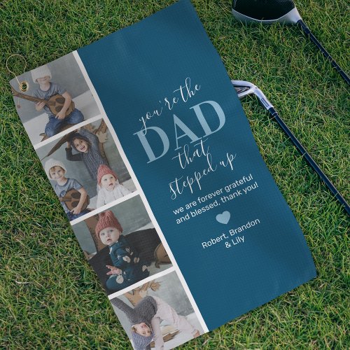 Fathers Day Stepdad Photo Golf Towel