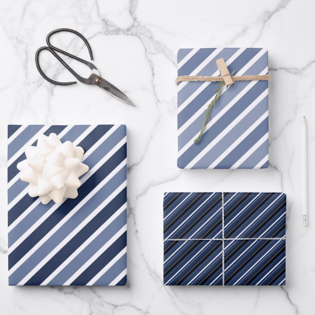 Fathers Day Stipes Wrapping Paper Sheets (Front)