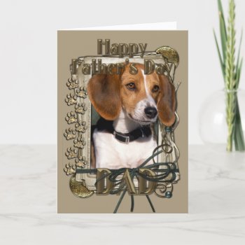 Fathers Day - Stone Paws - Beagle Card by FrankzPawPrintz at Zazzle