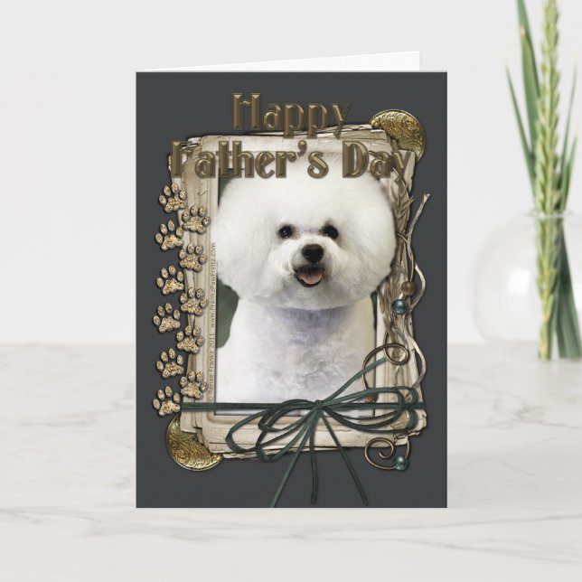 Fathers Day - Stone Paws - Bichon Frise Card (Front)