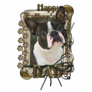 Fathers Day - Stone Paws - Boston Terrier - Dad Statuette