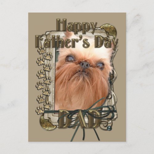 Fathers Day _ Stone Paws _ Brussels Griffon Postcard