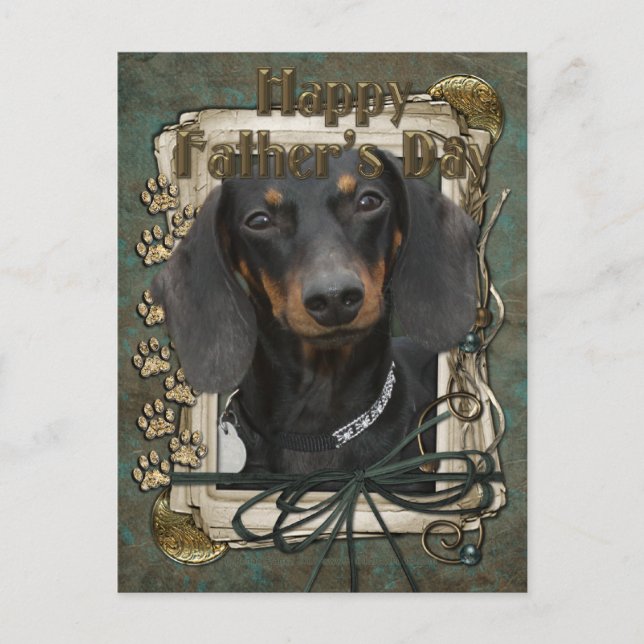 Fathers Day - Stone Paws - Dachshund - Winston Postcard (Front)