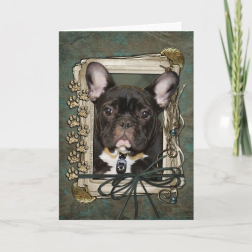 Fathers Day _ Stone Paws _ French Bulldog _ Teal Card