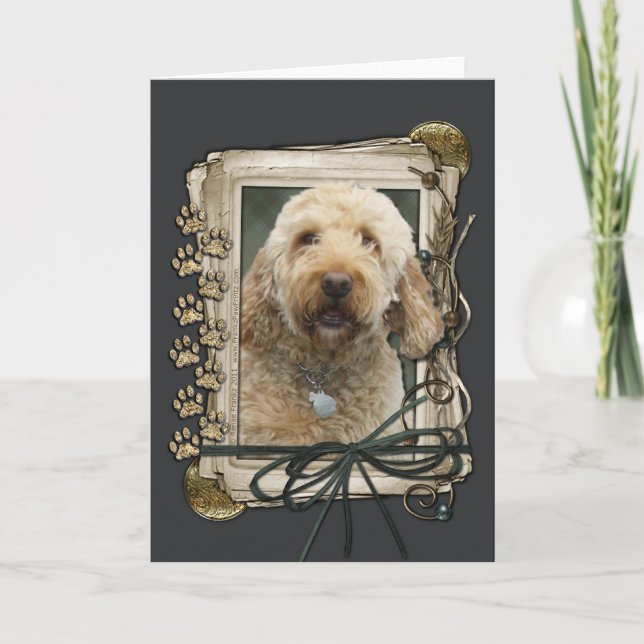 Fathers Day - Stone Paws - GoldenDoodle Card (Front)