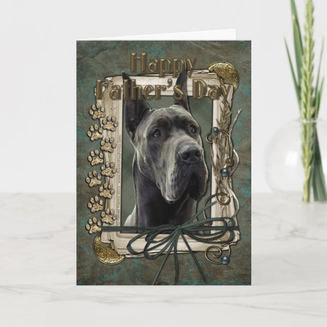 Fathers Day - Stone Paws - Great Dane - Grey Card (Front)