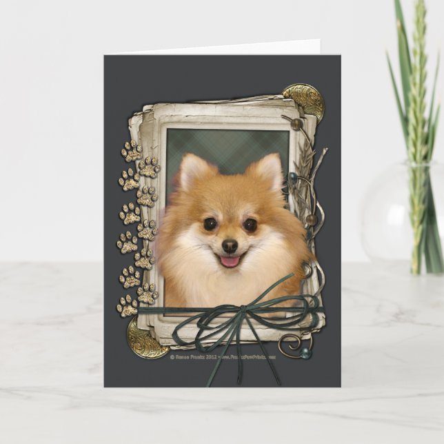 Fathers Day - Stone Paws - Pomeranian Card (Front)