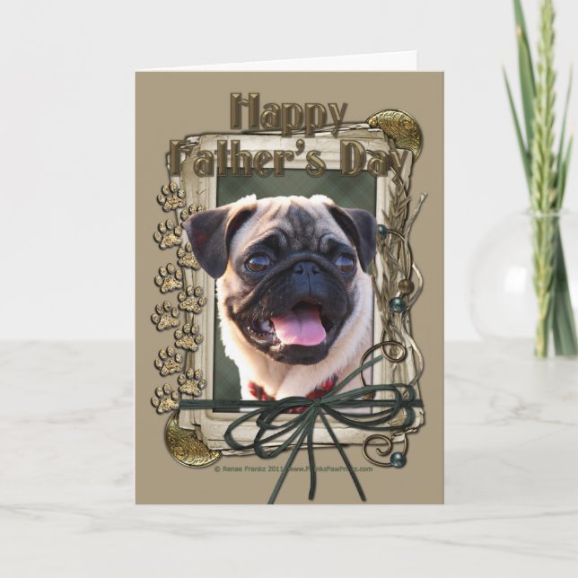 Fathers Day - Stone Paws - Pug Card (Front)