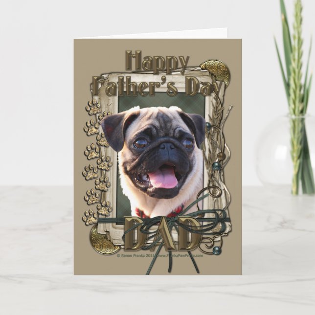 Fathers Day - Stone Paws - Pug Card (Front)
