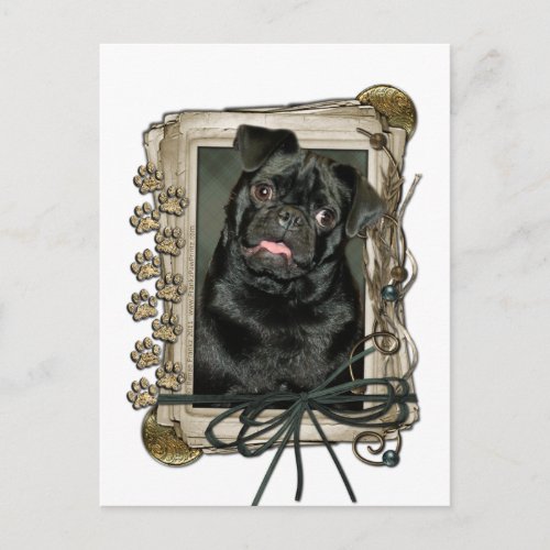 Fathers Day _ Stone Paws _ Pug _ Ruffy Postcard