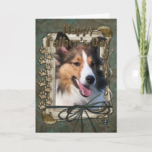 Fathers Day - Stone Paws - Sheltie Card (Front)