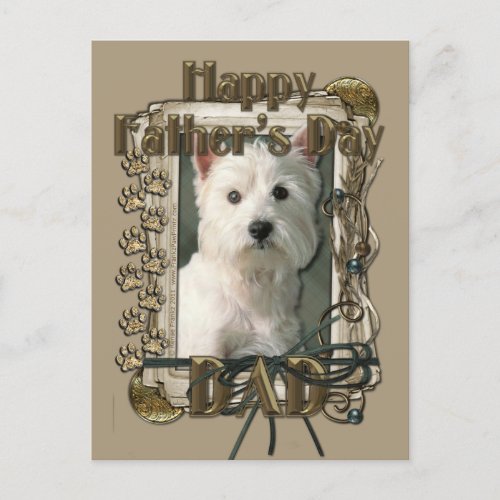 Fathers Day _ Stone Paws _ West Highland Terrier Postcard