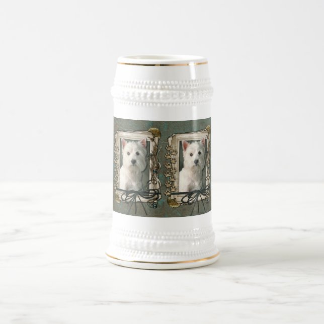 Fathers Day - Stone Paws - Westie Beer Stein (Center)