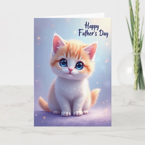 Fathers Day Stripes Kitten Card