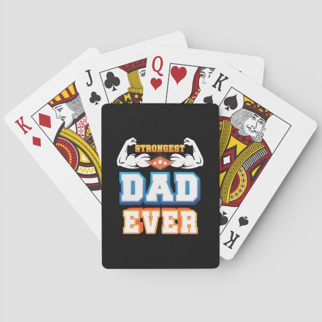 Father's Day | Strongest Dad Ever Poker Cards (Back)