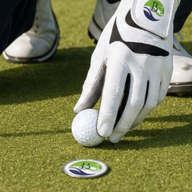 Fathers Day Stylish Golf Fairway Monogram Golf  Ball Marker (Creator Uploaded)