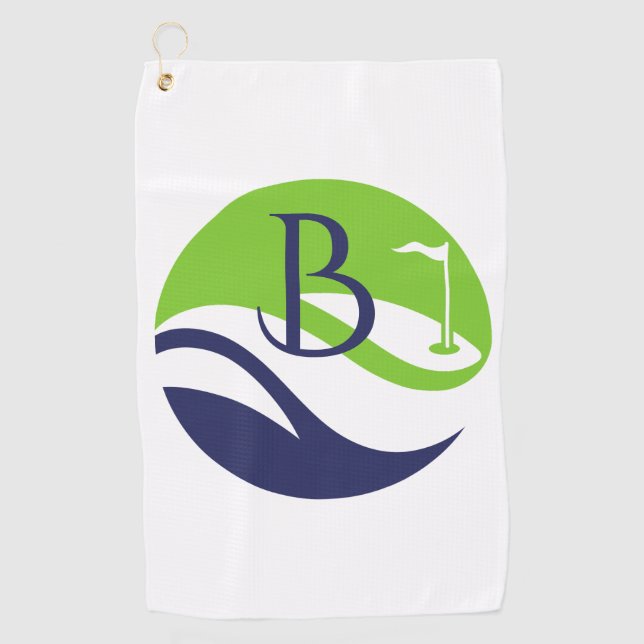 Fathers Day Stylish Golf Fairway Monogram Golf  Towel (Front)