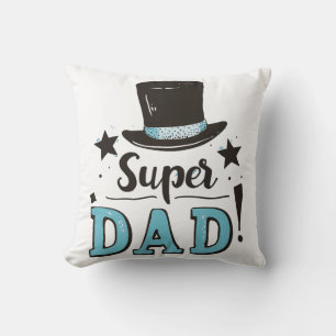 Fathers Day - Super Dad Celebration Throw Pillow