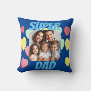 Father's Day Super Dad   Spanish Message  Throw Pillow