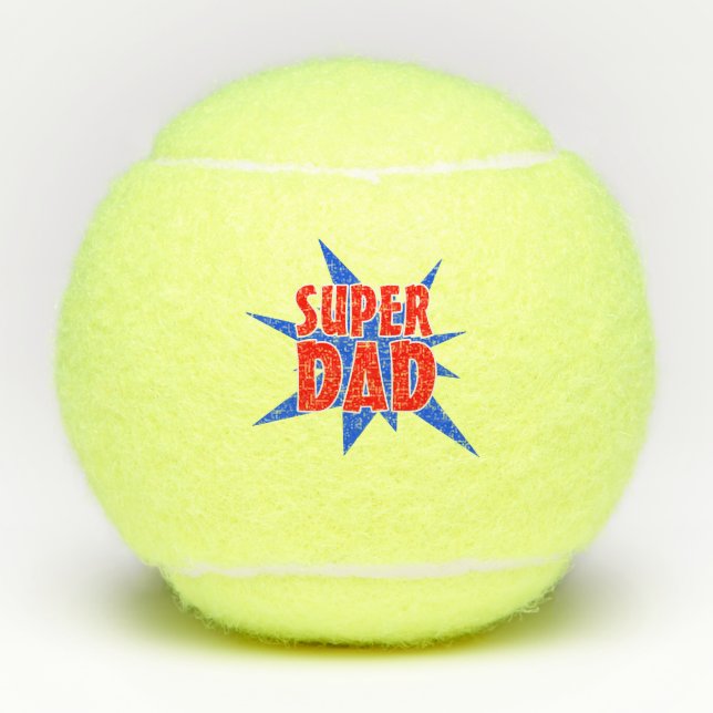 Father's Day Super Dad  Tennis Balls (Front)