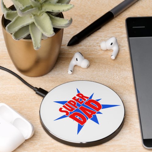 Fathers Day Super Dad Wireless Charger