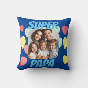 Father's Day Super Papá   Loving Message Spanish Throw Pillow