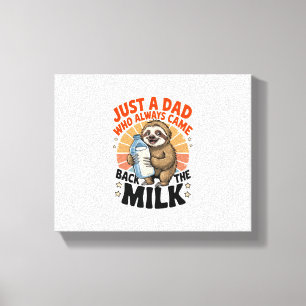 father's day t shirt with sloth canvas print