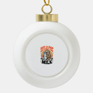 father's day t shirt with sloth ceramic ball christmas ornament