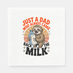 father's day t shirt with sloth napkins