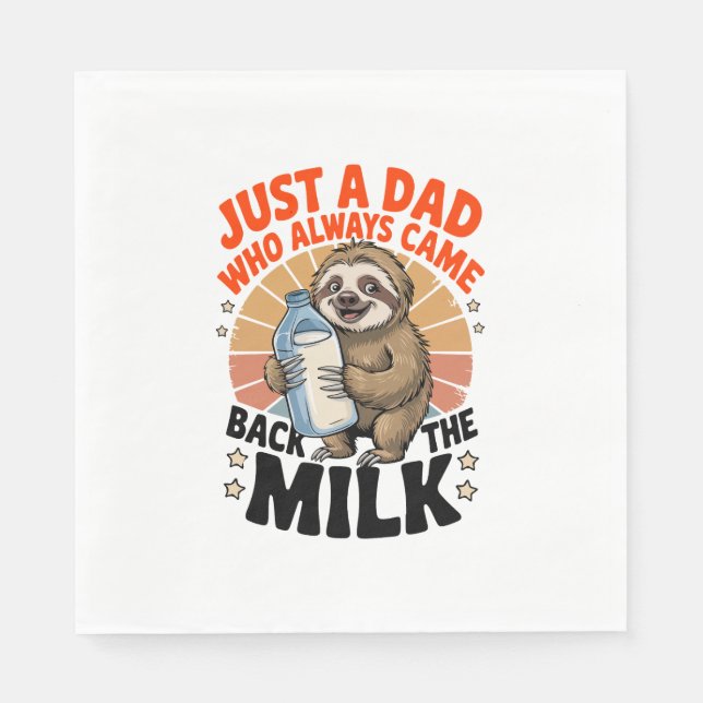 father's day t shirt with sloth napkins (Front)