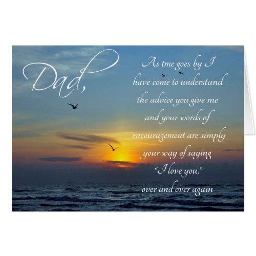 Fathers Day Thank You Sunset and Ocean Card