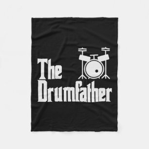 Fathers Day The Drum-father Drummer Musician Dad G Fleece Blanket