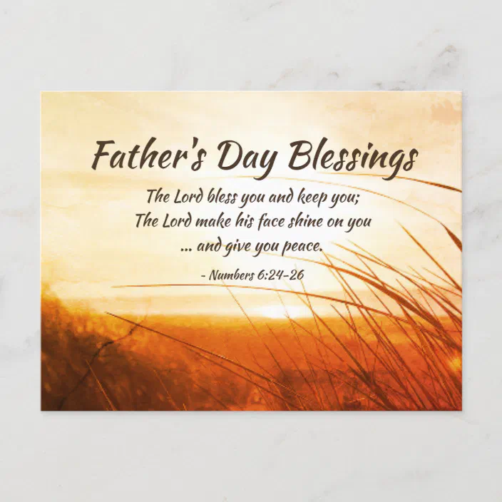 Fathers Day Bible Scriptures Father's Day 'The Lord Bless You' Bible Verse Postcard | Zazzle.com