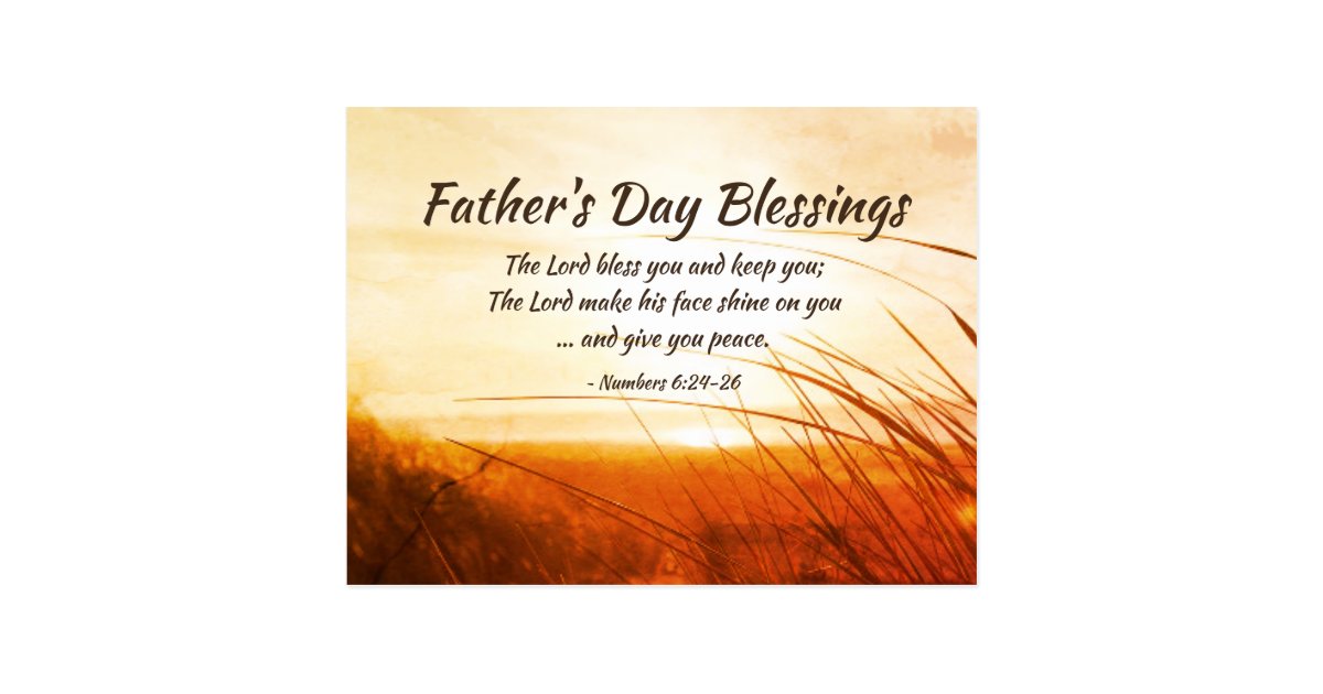 Fathers Day The Lord Bless You Bible Verse Postcard